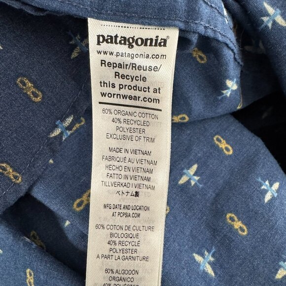 Patagonia Go To Shirt Mens XL Flying Climb Tidepool Blue Short Sleeve TP-3385 - Picture 8 of 9